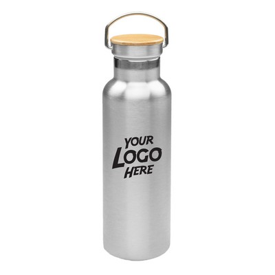 Wood Top Stainless Steel Water Bottles 20 oz