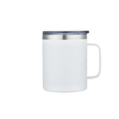 Endura 14 oz White SS Vacuum Camping Mug W/ Handle