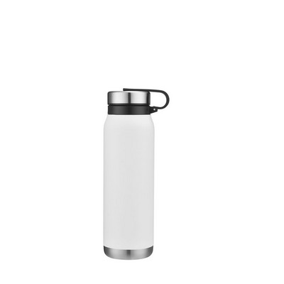 Endura 20 oz White Vacuum Water Bottle with Removable SS Lid