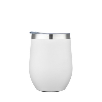 Endura 12 oz White Double Wall SS Vacuum Wine Cup