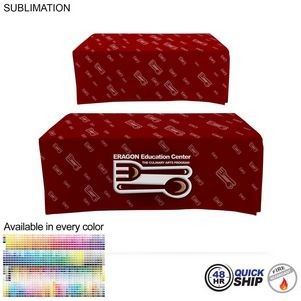 48 Hr Quick Ship - Sublimated Box Style Fitted Tablecloth for 6' Table, 4 sided, Closed Back